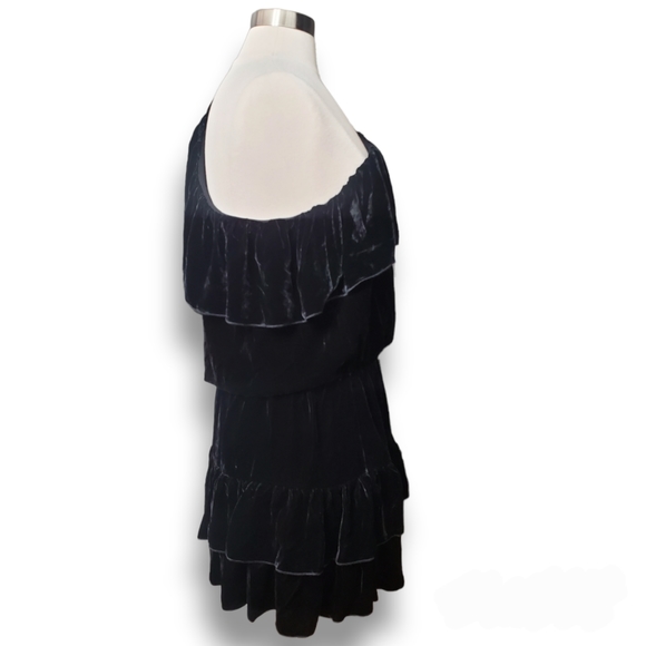 Joie Black Velvet One-Shoulder Dress - Picture 10 of 13